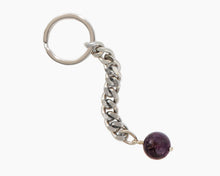 Load image into Gallery viewer, Amethyst Key Chain Stainless Steel