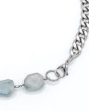 Load image into Gallery viewer, Aquamarine Necklace Stainless Steel Curb Chain