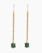 Load image into Gallery viewer, Aventurine Earrings Brass
