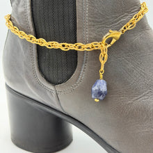 Load image into Gallery viewer, Iolite BOOT Anklet Brass Chain