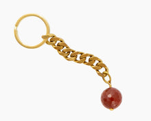Load image into Gallery viewer, Carnelian Key Chain Brass