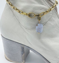 Load image into Gallery viewer, Chalcedony BOOT Anklet Brass Chain