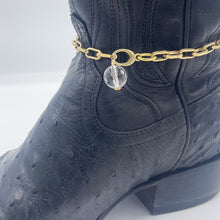 Load image into Gallery viewer, Quartz Crystal BOOT Anklet Brass Chain