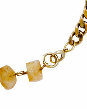 Load image into Gallery viewer, Citrine Necklace Brass Curb Chain