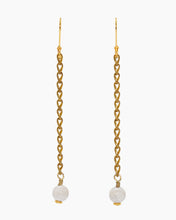 Load image into Gallery viewer, Howlite Earrings Brass
