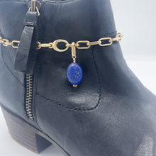 Load image into Gallery viewer, Lapis BOOT Anklet Brass Chain