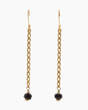 Load image into Gallery viewer, Onyx Earrings Brass