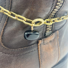 Load image into Gallery viewer, Onyx BOOT Anklet Brass Chain