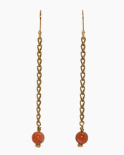 Load image into Gallery viewer, Orange Calcite Earrings Brass