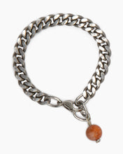 Load image into Gallery viewer, Orange Calcite Bracelet Stainless Steel Curb Chain