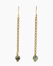 Load image into Gallery viewer, Prehnite Earrings Brass