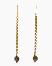Load image into Gallery viewer, Pyrite Earrings Brass