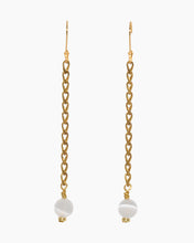 Load image into Gallery viewer, Selenite Earrings Brass
