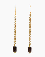 Load image into Gallery viewer, Smoky Quartz Earrings Brass