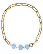 Load image into Gallery viewer, Chalcedony Necklace Brass Paper Clip Chain