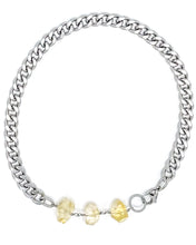 Load image into Gallery viewer, Citrine Necklace Stainless Steel Curb Chain