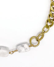 Load image into Gallery viewer, Howlite Necklace Brass Curb Chain