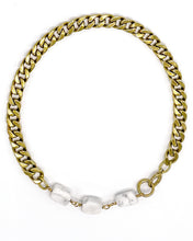 Load image into Gallery viewer, Howlite Necklace Brass Curb Chain