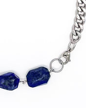 Load image into Gallery viewer, Lapis Necklace Stainless Steel Curb Chain