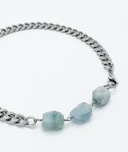 Load image into Gallery viewer, Aquamarine Necklace Stainless Steel Curb Chain
