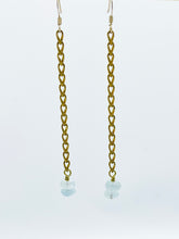 Load image into Gallery viewer, Aquamarine Earrings Brass

