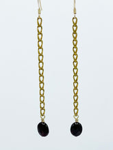 Load image into Gallery viewer, Garnet Earrings Brass
