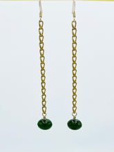 Load image into Gallery viewer, Jade Earrings Brass
