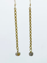 Load image into Gallery viewer, Labradorite Earrings Brass
