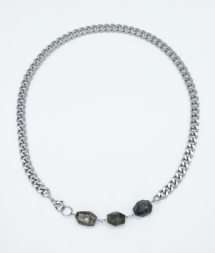Labradorite Necklace Stainless Steel Necklace