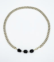 Load image into Gallery viewer, Smoky Quartz Necklace Brass Curb Chain
