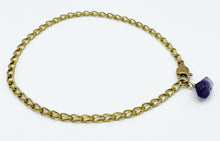 Load image into Gallery viewer, Amethyst Anklet Brass Chain
