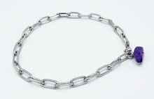 Load image into Gallery viewer, Amethyst Anklet Stainless Steel Chain
