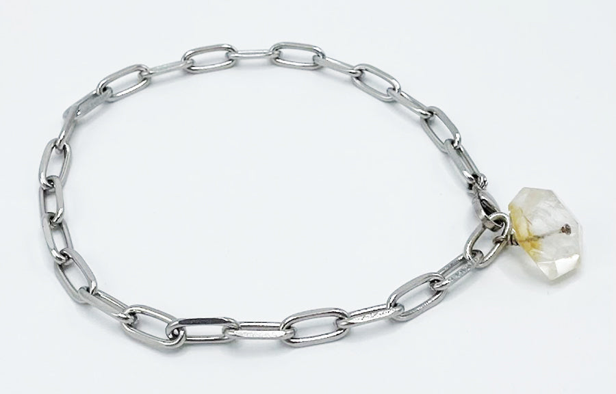Citrine Anklet Stainless Steel Chain