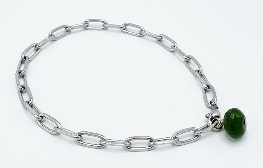 Jade Anklet Stainless Steel Chain