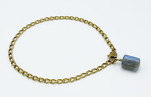 Load image into Gallery viewer, Labradorite Anklet Brass Chain
