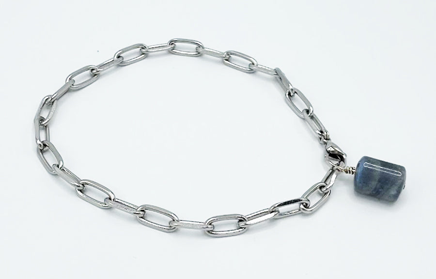 Labradorite Anklet Stainless Steel Chain