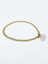 Load image into Gallery viewer, Rose Quartz Anklet Brass Chain
