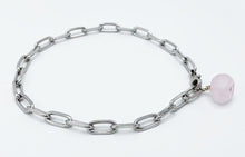 Load image into Gallery viewer, Rose Quartz Anklet Stainless Steel Chain
