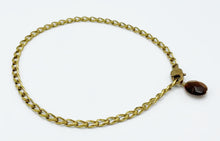 Load image into Gallery viewer, Tiger&#39;s Eye Anklet Brass Chain
