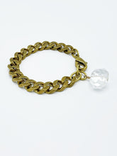 Load image into Gallery viewer, Quartz Crystal Bracelet Brass Curb Chain