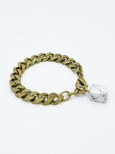 Load image into Gallery viewer, Howlite Bracelet Brass Curb Chain
