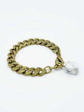 Load image into Gallery viewer, Howlite Bracelet Brass Curb Chain