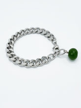 Load image into Gallery viewer, Jade Bracelet Stainless Steel Curb Chain