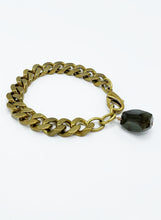Load image into Gallery viewer, Labradorite Bracelet Brass Curb Chain
