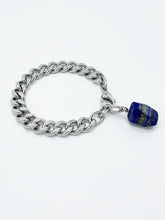 Load image into Gallery viewer, Lapis Bracelet Stainless Steel Curb Chain
