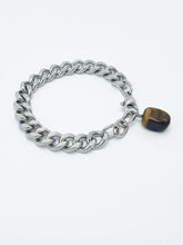Load image into Gallery viewer, Tiger&#39;s Eye Bracelet Stainless Steel Curb Chain
