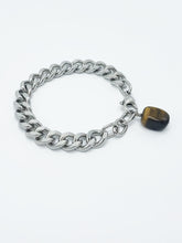Load image into Gallery viewer, Tiger's Eye Bracelet Stainless Steel Curb Chain