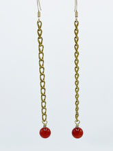 Load image into Gallery viewer, Carnelian Earrings Brass
