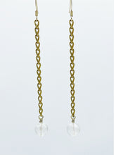 Load image into Gallery viewer, Quartz Crystal Earrings Brass
