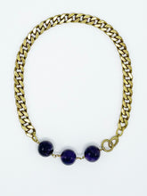 Load image into Gallery viewer, Amethyst Necklace Brass Curb Chain
